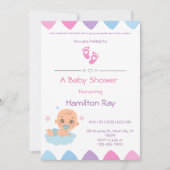 Roze Baby shower Uitnodiging (Voorkant)