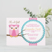 Roze Baby shower Uitnodiging (Staand voorkant)