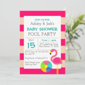 Roze Baby shower Uitnodiging (Staand voorkant)