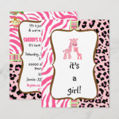 roze baby shower - uitnodiging (Voorkant / Achterkant)