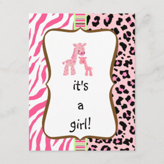 roze baby shower - uitnodiging