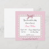 Roze Baby shower Uitnodiging (Voorkant / Achterkant)