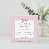 Roze Baby shower Uitnodiging (Staand voorkant)
