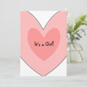 Roze Baby shower Uitnodiging (Staand voorkant)