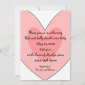 Roze Baby shower Uitnodiging (Achterkant)