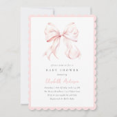 Roze Baby shower Uitnodiging (Voorkant)