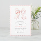Roze Baby shower Uitnodiging (Staand voorkant)