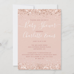 Roze Baby shower Uitnodiging