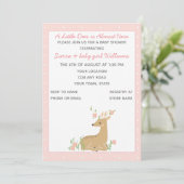 Roze Baby shower Uitnodiging (Staand voorkant)