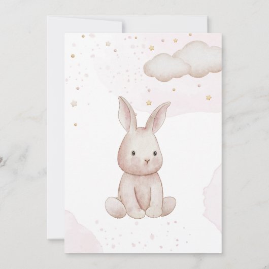 Roze Baby shower Uitnodiging (Achterkant)