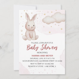 Roze Baby shower Uitnodiging