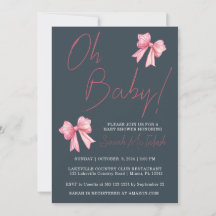 Roze Baby shower Uitnodiging