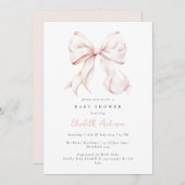 Roze Baby shower Uitnodiging (Voorkant / Achterkant)