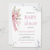 Roze Baby shower Uitnodiging (Voorkant)