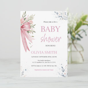 Roze Baby shower Uitnodiging