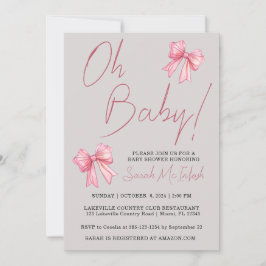 Roze Baby shower Uitnodiging