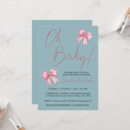 Roze Baby shower Uitnodiging