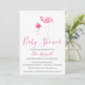 Roze Baby shower Uitnodiging (Staand voorkant)