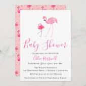 Roze Baby shower Uitnodiging (Voorkant / Achterkant)