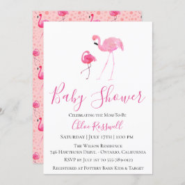 Roze Baby shower Uitnodiging