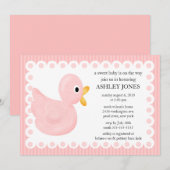 Roze Baby shower Uitnodiging (Voorkant / Achterkant)