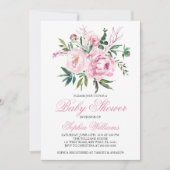 Roze Baby Shower Uitnodiging (Voorkant)