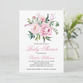 Roze Baby Shower Uitnodiging (Staand voorkant)