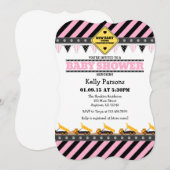 Roze Baby shower Uitnodiging (Voorkant / Achterkant)