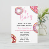 Roze Baby shower Uitnodiging (Staand voorkant)