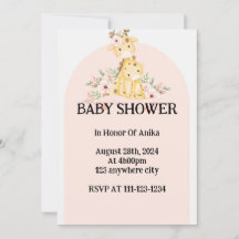 ROZE BABY SHOWER UITNODIGING