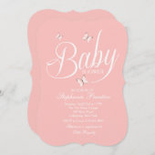 Roze Baby shower Uitnodiging (Voorkant / Achterkant)