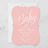 Roze Baby shower Uitnodiging (Voorkant)
