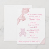 Roze Baby shower Uitnodiging (Voorkant / Achterkant)