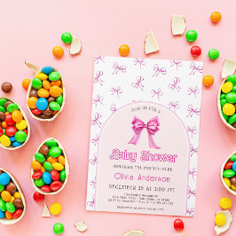 Roze Baby shower Uitnodiging