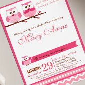 Roze Baby shower Uitnodiging