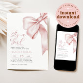 Roze Baby shower Uitnodiging