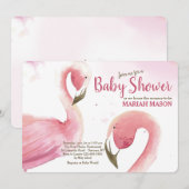 Roze Baby shower Uitnodiging (Voorkant / Achterkant)