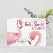 Roze Baby shower Uitnodiging (Staand voorkant)