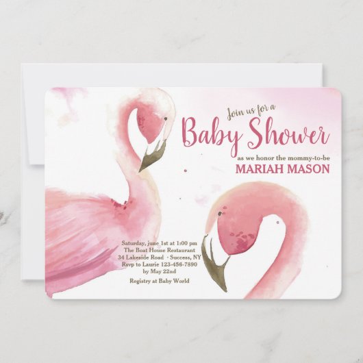 Roze Baby shower Uitnodiging (Voorkant)