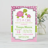 Roze Baby shower Uitnodiging (Staand voorkant)