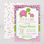 Roze Baby shower Uitnodiging (Voorkant / Achterkant)