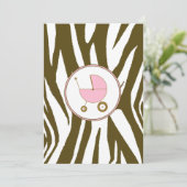 Roze Baby shower Uitnodiging (Staand voorkant)