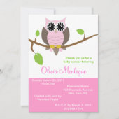 Roze Baby shower Uitnodiging (Voorkant)