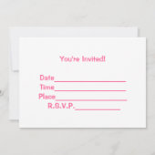 Roze Baby shower Uitnodiging (Achterkant)