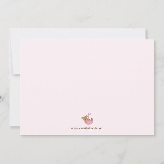 Roze Baby shower Uitnodiging (Achterkant)