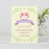Roze Baby shower Uitnodiging (Staand voorkant)
