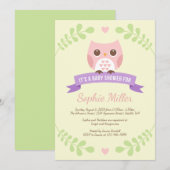 Roze Baby shower Uitnodiging (Voorkant / Achterkant)