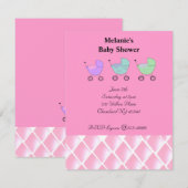 Roze Baby shower Uitnodiging (Voorkant / Achterkant)