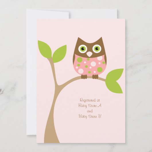 Roze Baby shower Uitnodiging (Achterkant)