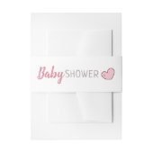 Roze Baby shower Uitnodiging Belly Band Uitnodigingen Wikkel (Voorkant Voorbeeld)
